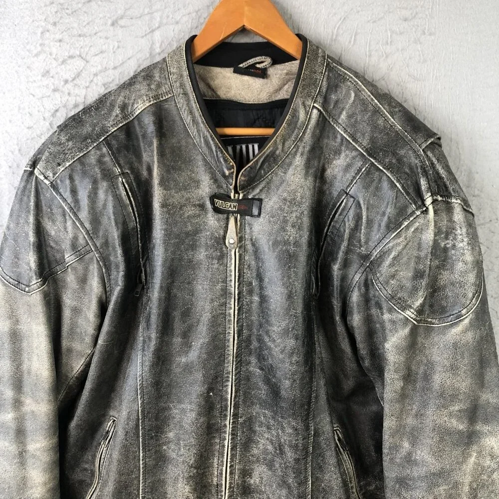 Vulcan Motorcycle Gear Jacket Mens 3XL Black Gray Riding CE Armor Zip Vents